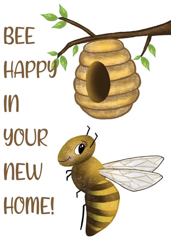 Bee happy in your new home card created by Juliana Costa