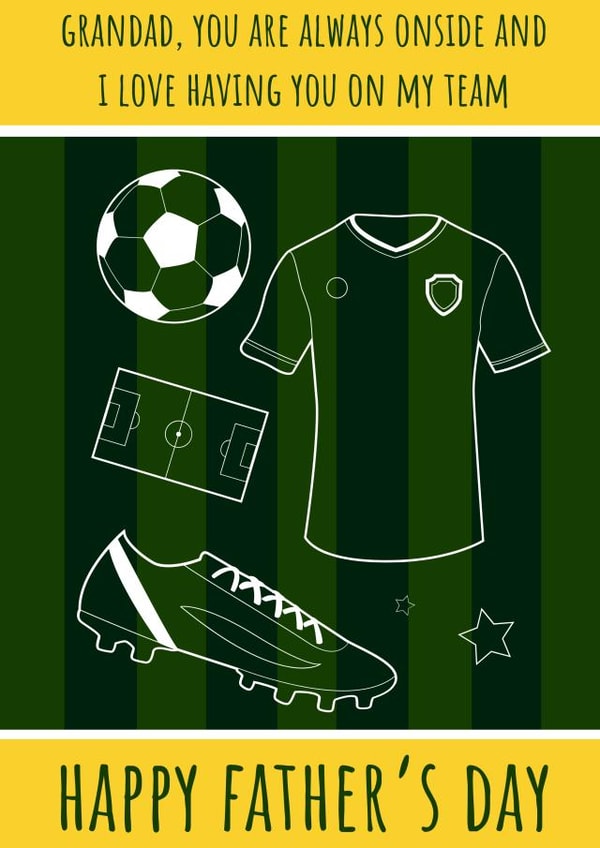 Football Fan Father’s Day card for grandad created by Evezee