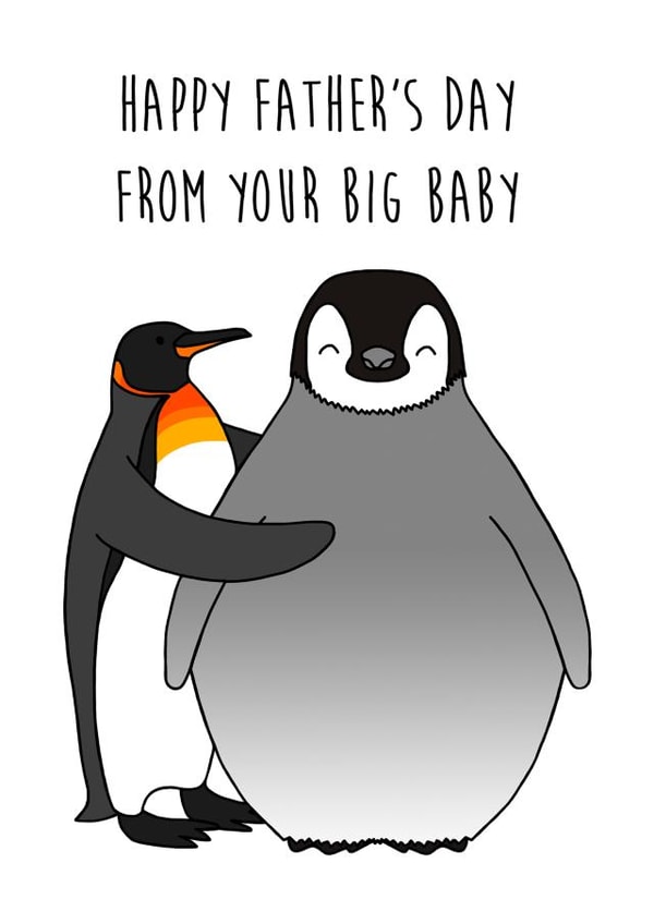 Big Baby Penguin Fathers Day card created by Holly Collective