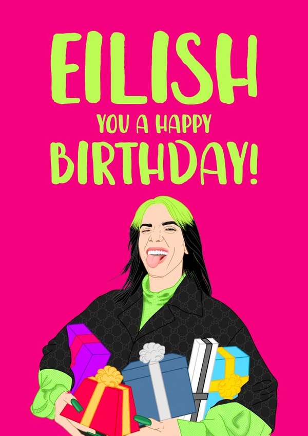 Billie Eilish Birthday Card created by The Cake Thief