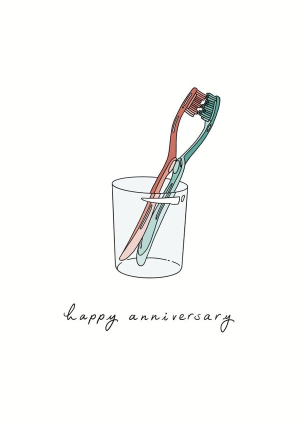 Toothbrush kiss anniversary card created by Marcie Mintrose