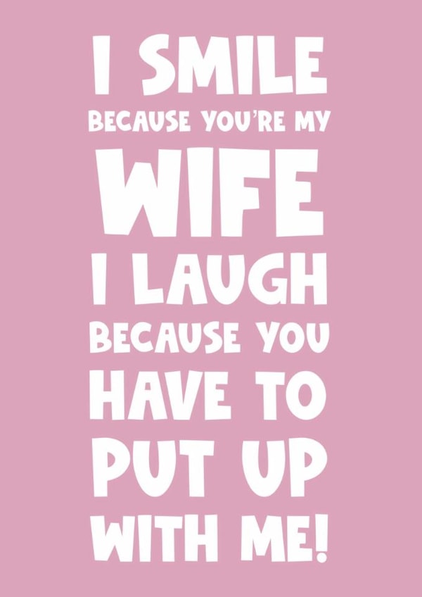 Funny happy birthday Valentine’s Day anniversary greeting card wife husband created by Naomi Park