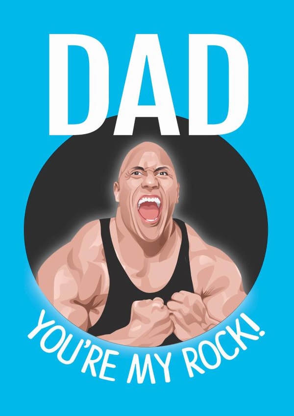 Dwayne Johnson The Rock Card For Dad created by TeHe Gifts