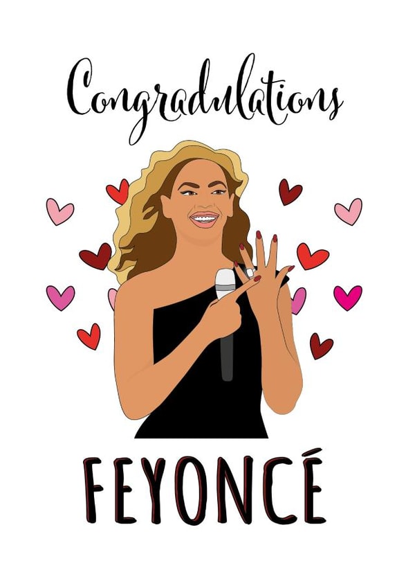 Feyonce Engagement Card - Cartoon engagement card created by Lucy