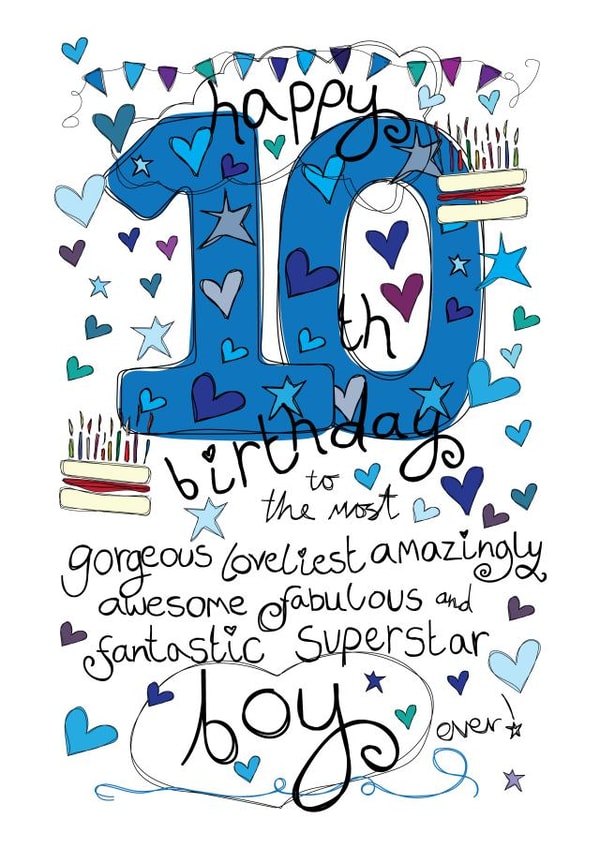 10th Birthday, Birthday Boy - With Love - Birthday Card created by Love and Happy Stuff