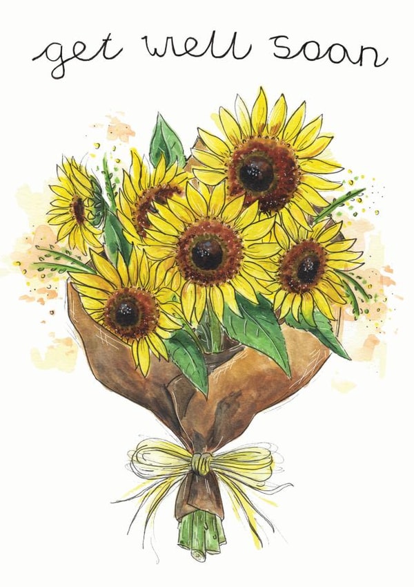 Sunflowers Get Well Soon Card created by Vicky Kuhn