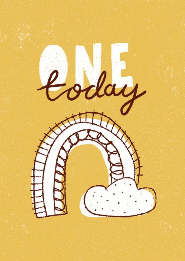 One Today - rainbow birthday card created by Nicola Scott