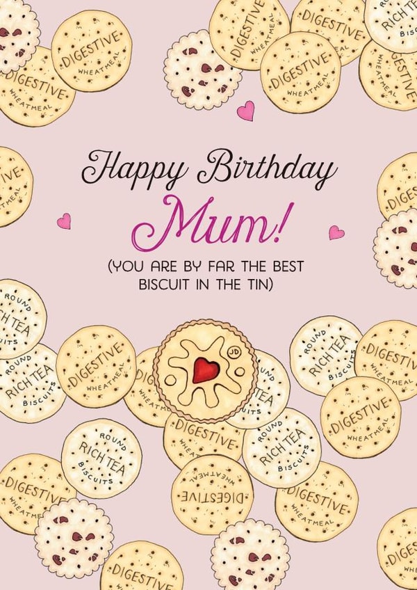 Happy Birthday Mum Biscuit Card 1000 created by Life's Little Doodles