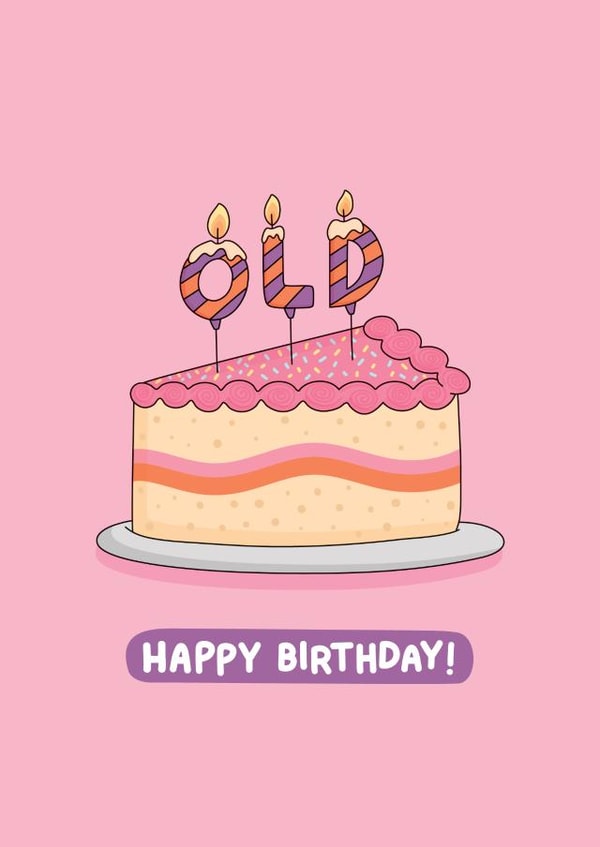 Old Birthday Cake Card created by Inky in the Wild