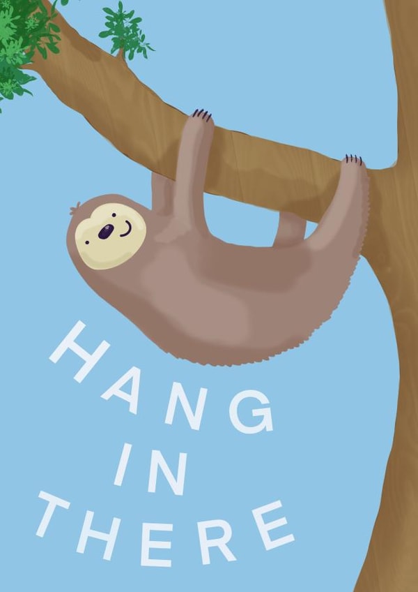 Positive sloth card created by Aphra Art