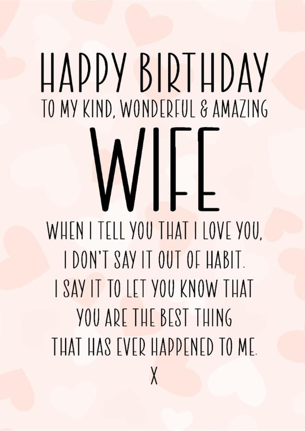 Birthday Card for Wife – Best Thing That Happened to Me created by RK Designs