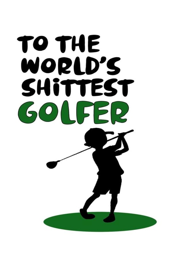 Funny Rude golfer Father's Day card created by Nancy Walsh