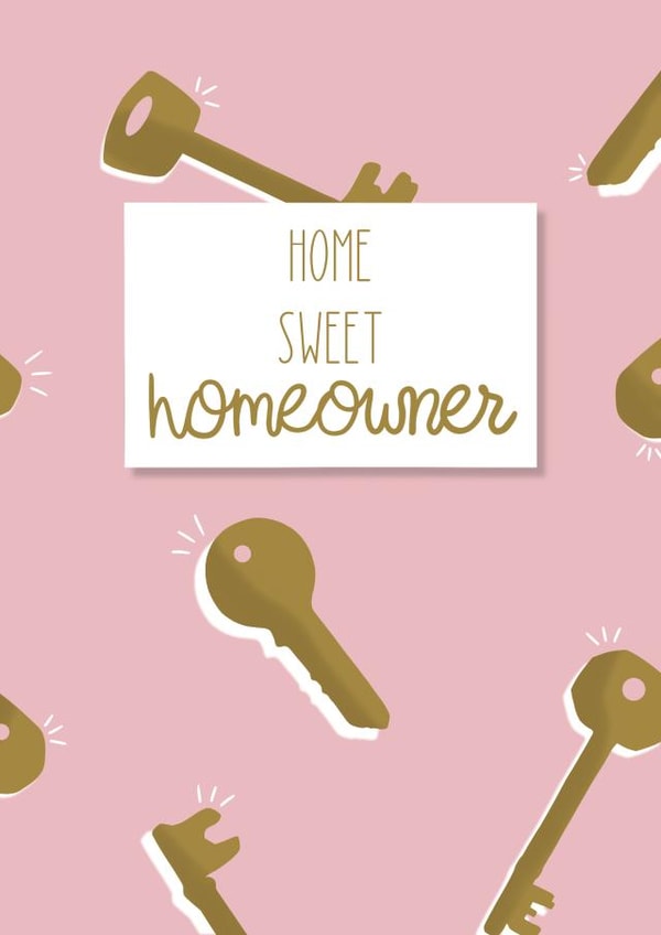 Cute New Home Card - Keys - Home Sweet Homeowner created by Paper Wishes Co