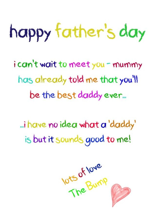 Father's Day card for a 'dad to be' from the Bump created by Shore Designs