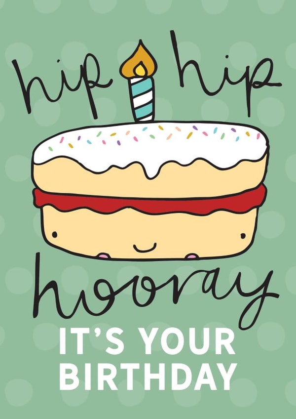 Hooray birthday cake card created by Dottypink Designs