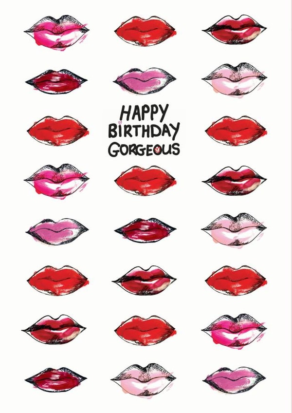 Red Lipstick Happy Birthday Gorgeous Card created by Nicky Luck