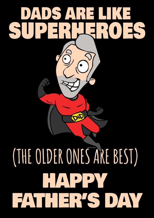 Dads are Like Superheroes card created by NerdShizzle