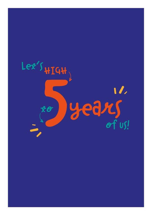 Fifth Anniversary Let's High Five To Five Years Of Us card created by Ludovica Marani