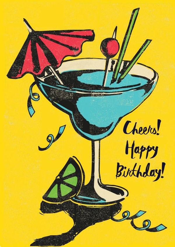 Cheers Birthday cocktail card created by Rocket68