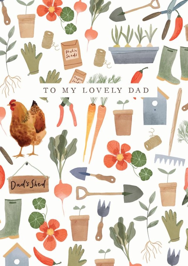 Lovely Dad Gardening Father's Day card created by Hannah Owen Illustrates