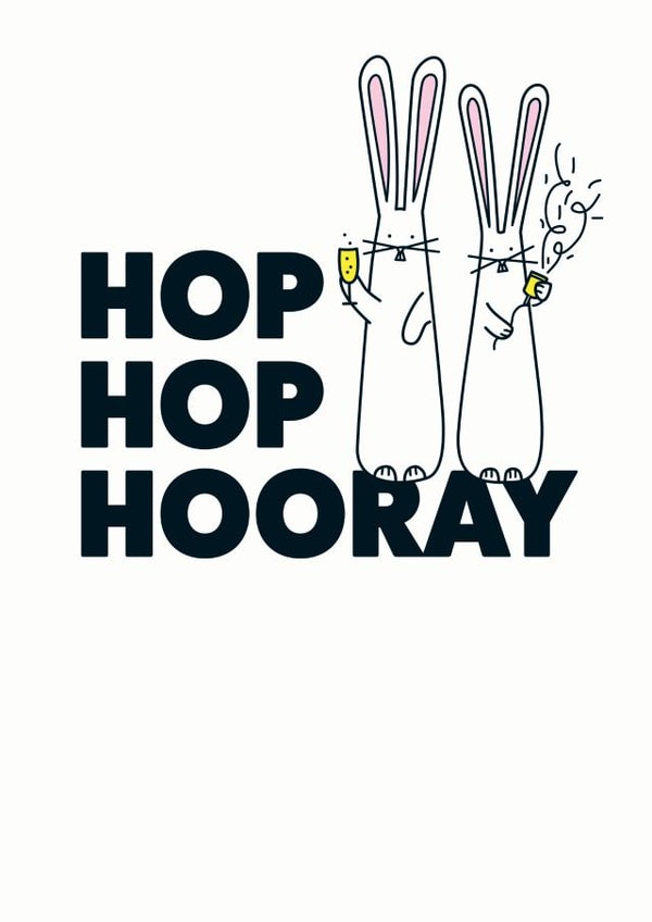 Hop Hop Hooray Congratulations card created by Hoppy Bunnies
