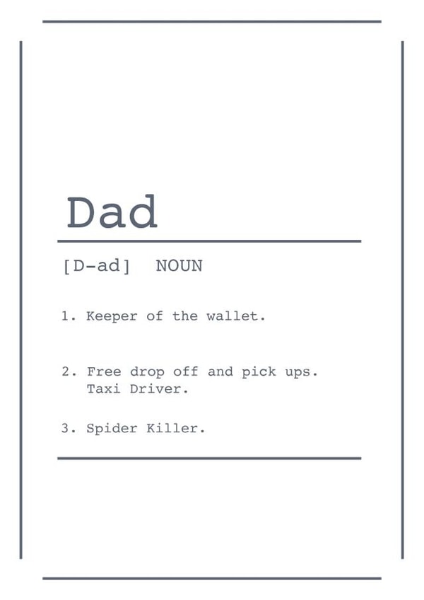 Father's Day Definition card created by ifandwhenprints