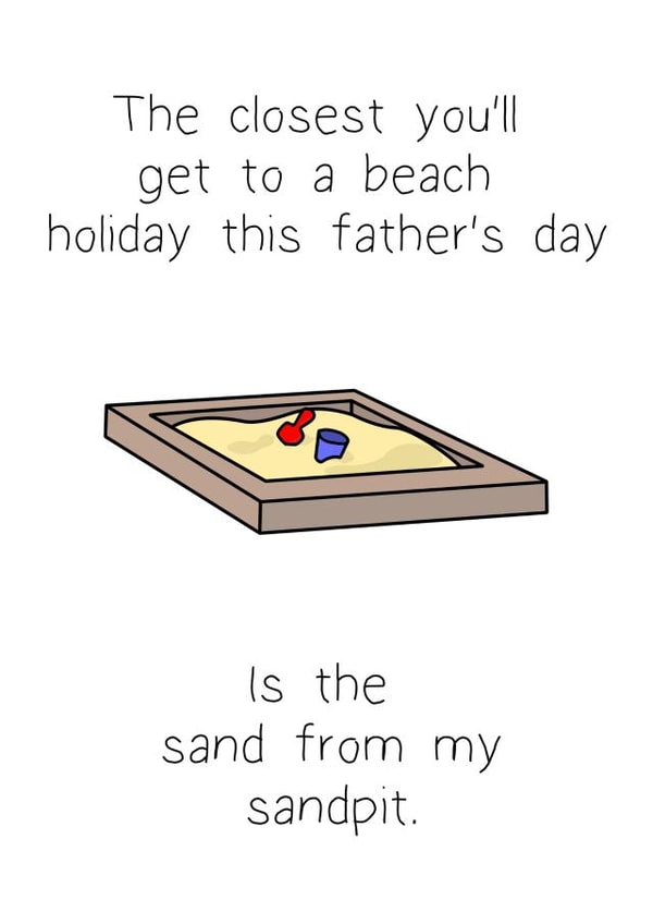 Lockdown Beach Holiday Father's Day Card created by ifandwhenprints