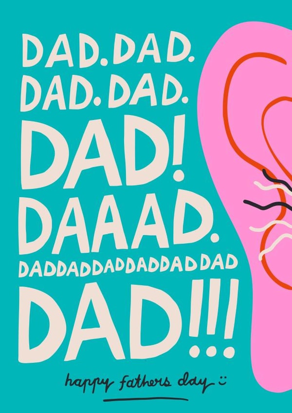 Selective Hearing Dad Fathers Day Card created by Aley Wild Illustration