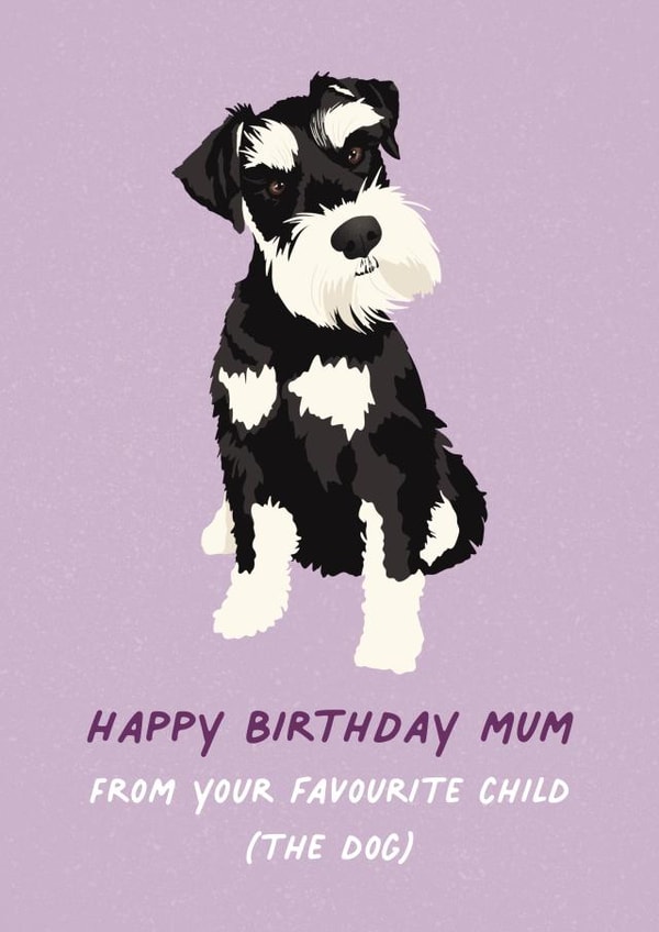 Happy Birthday Mum, From the dog  created by Amy V Packham Art