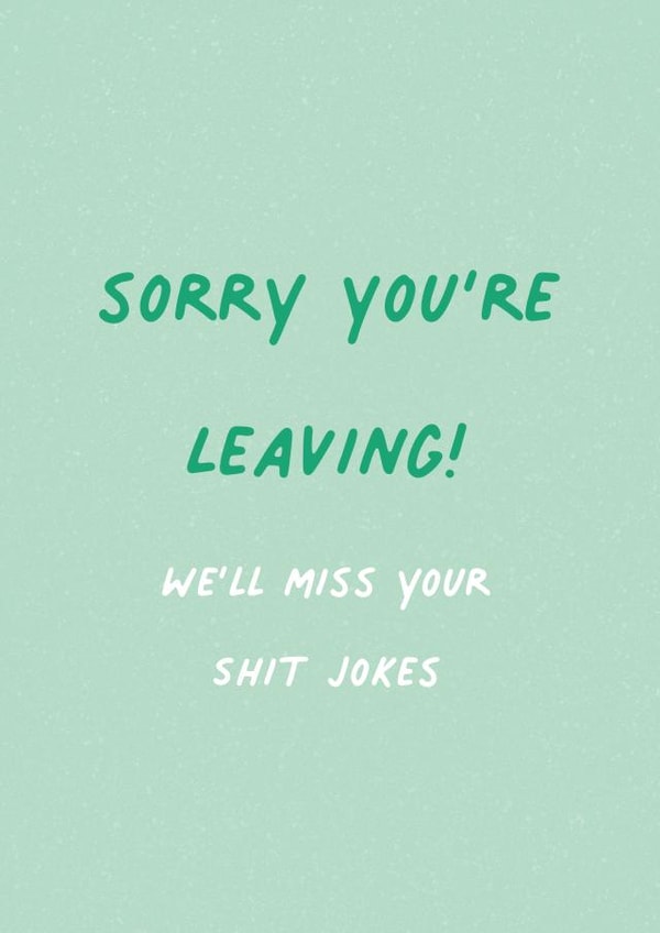 Shit Jokes, Leaving Card created by Amy V Packham Art