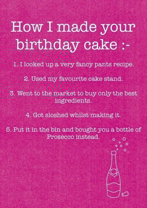 Pink Prosecco Birthday Card created by Victoria Gordon