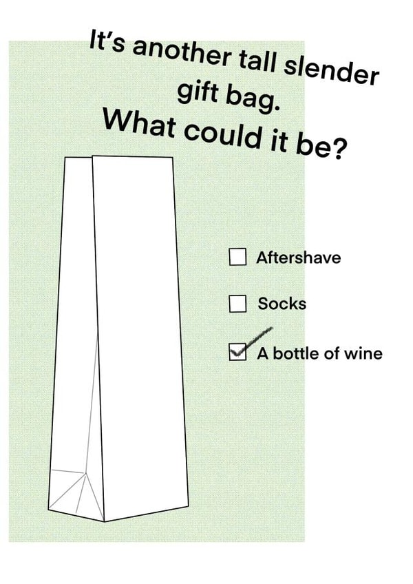 Bottle bag special occasion card created by Victoria Gordon