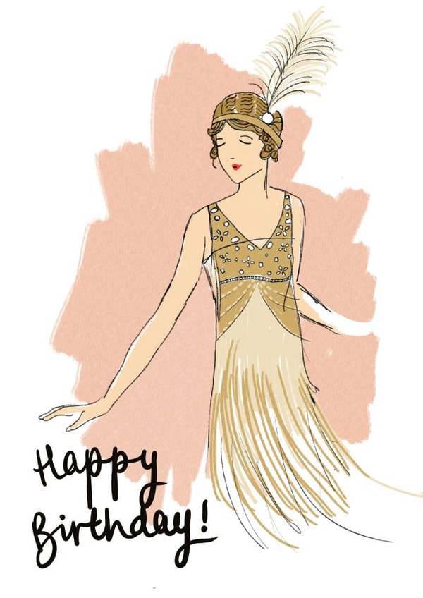 Flapper Girl - Gatsby Glamour Birthday Card created by Miranda Elder