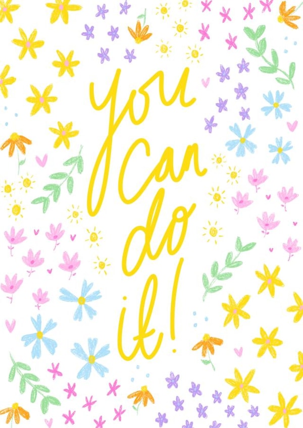 Floral motivation card created by Emily Grace