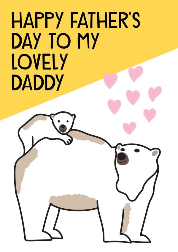 Daddy Bear cute fathers day card created by HabFab