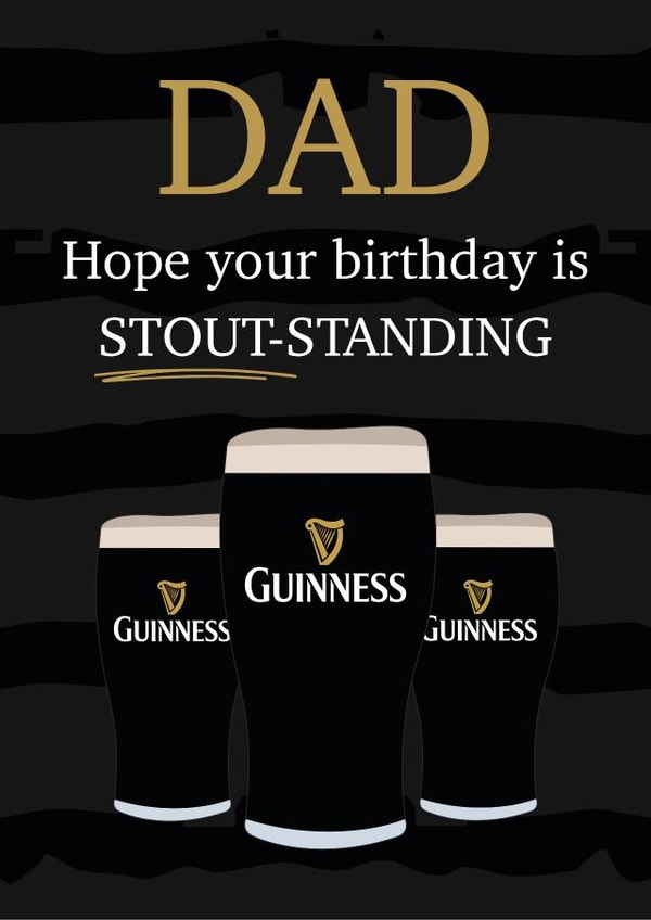 Dad Guinness Beer Birthday Card created by Tiger Feet Creations