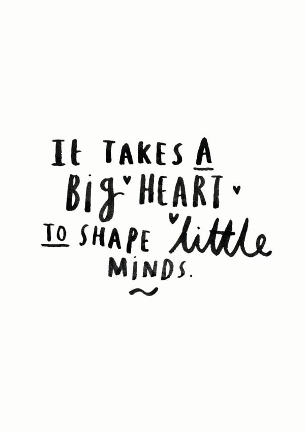 Big Heart, Little Minds Thank You Teacher Card created by Ellie Ellie