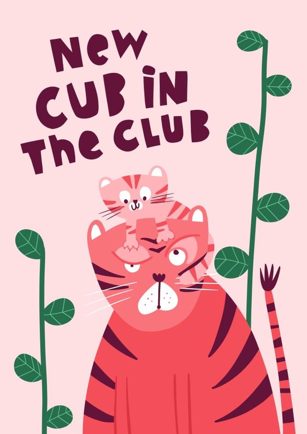 New Cub New baby card created by Lucy Maggie Designs