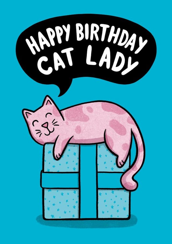 Happy Birthday Cat Lady 1001 created by Drawn to Cats