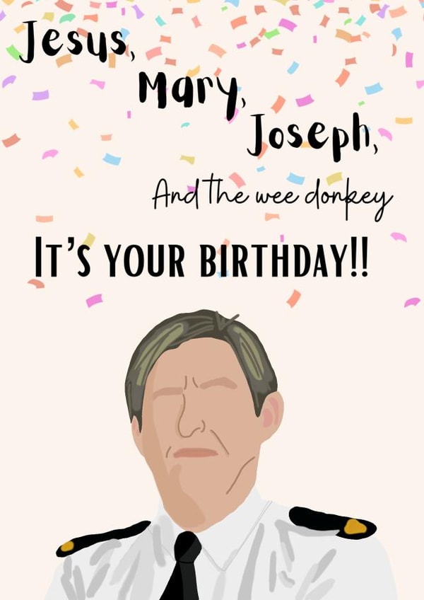 Jesus Mary Joseph and the wee donkey it’s your birthday!! created by Squares of el