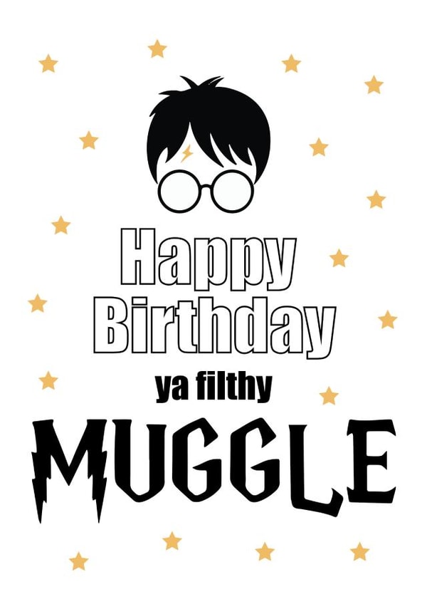 Harry Potter Muggle Birthday Card created by Kristify Creative