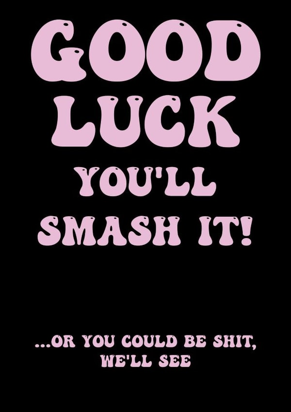 Good Luck joke card created by Marshmallowy Designs 