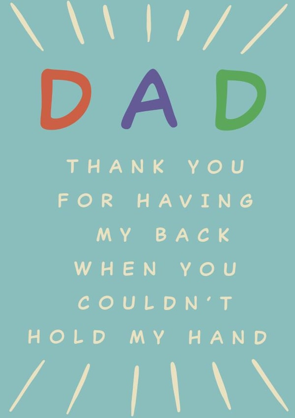 Having my back Father's Day Card created by Petals and Letters