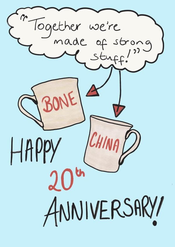 Happy 20th Anniversary! - Bone China created by Amelia Paveley
