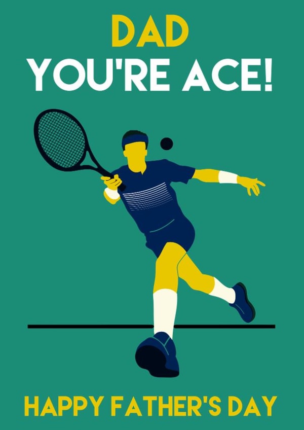 ‘Dad you’re ace’ Tennis themed Father’s Day card for dad created by Evezee