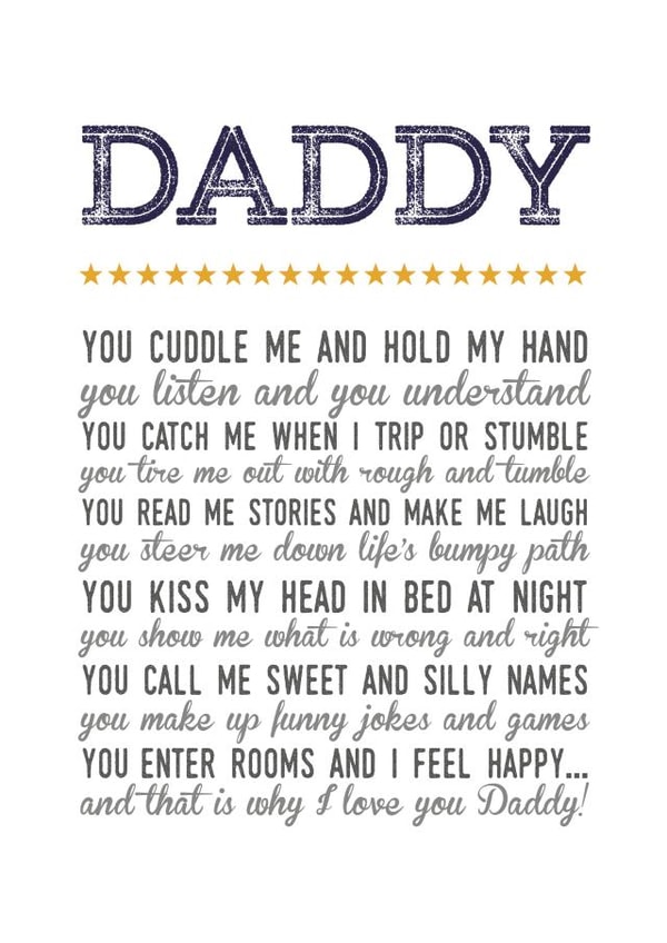 Poem for Daddy Card created by Joanna Miller