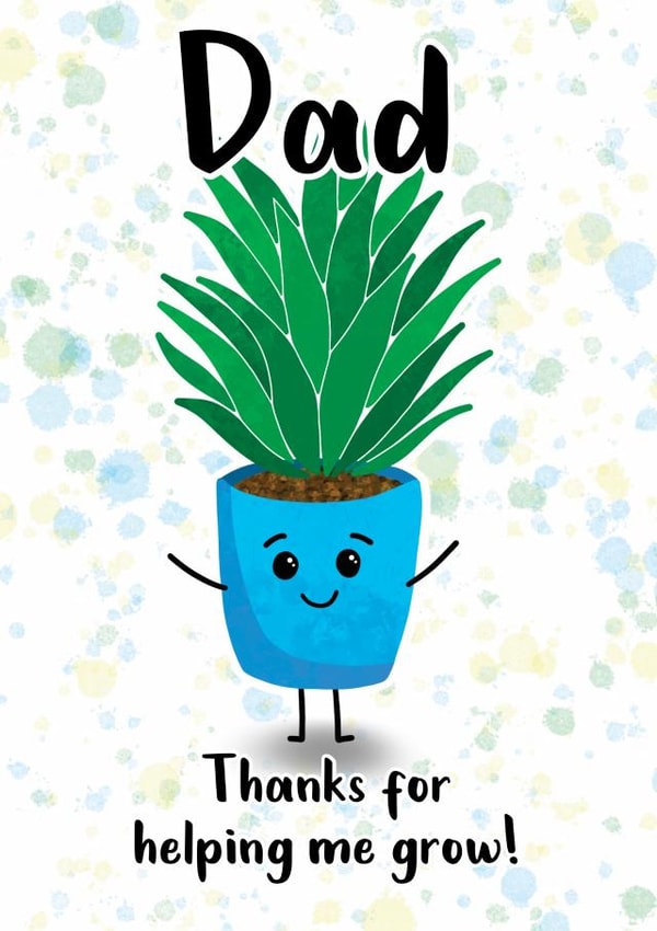 Father’s Day card dad thanks for helping me grow created by Lauren Osborne