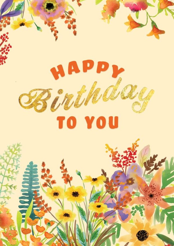 Pretty Birthday Card - Flowers - Arty | thortful