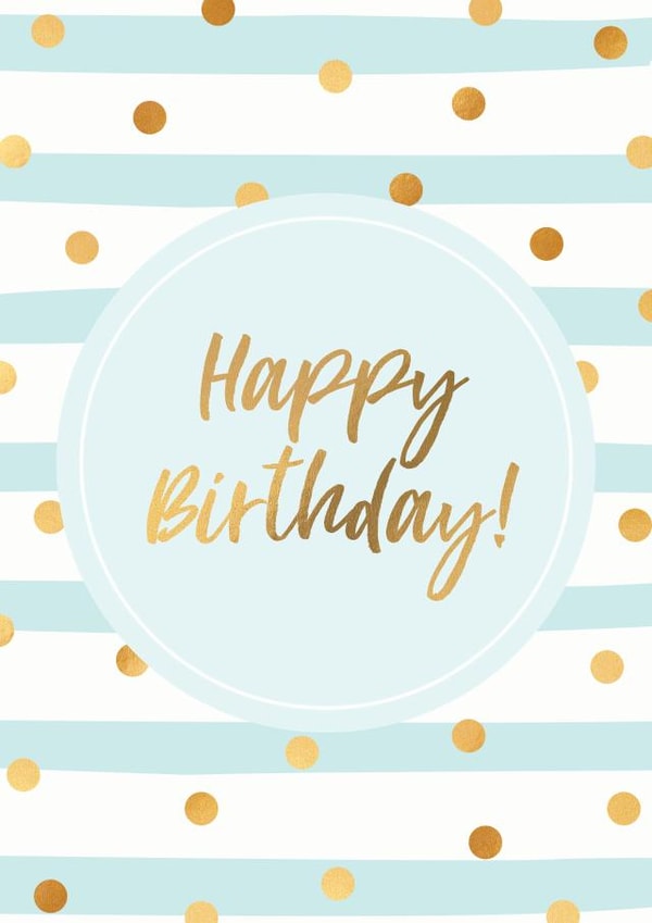 Blue and gold Birthday card created by Evie Garnett Designs