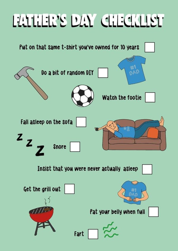 Father's Day Checklist card created by Rebecca Cooper Design